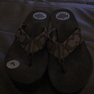 Coach Shoes - Coach black platform sandal never used Coach Shoes - Coach black platform sandal never used